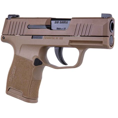 Sig Sauer P365 Nra 9mm Luger 31in Coyote Pistol 121 Rounds Brown
