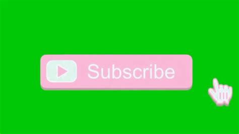 Green Screen Pink Subscribe Button Wnotification Bell
