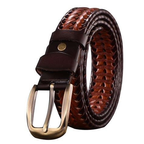 High Quality Mens Brown Leather Braided Belt Buy Leather Braided Belt