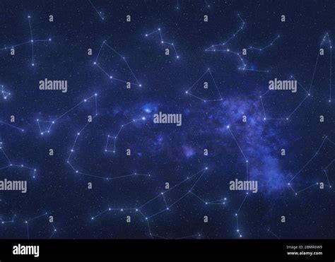 Illustration Of Constellations In Outer Space Constellation Stars On