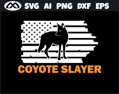Coyote Hunting Svg Coyote Slayer Flag Hunting Clipart Etsy