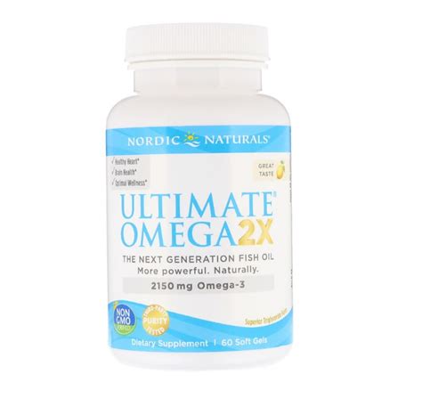 ultimate omega 2x lemon 120 soft gels nordic naturals natures fix