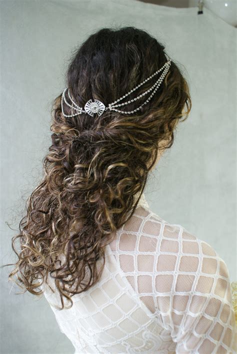 Luxury Hair Drape Modern Bridal Headpiece In Silver Or Gold Etsy