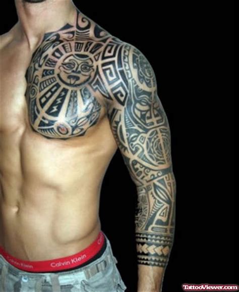 Tribal Maori Tattoo On Left Arm Tattoo