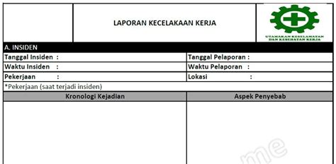Formulir Laporan Kecelakaan Kerja di Rumah Sakit - InfoK3RS ID