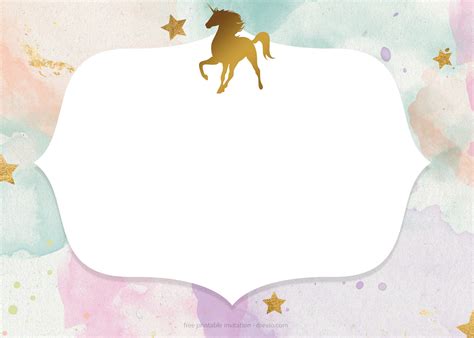 Free Whimsical Pastel Unicorn Birthday Invitation Templates Download