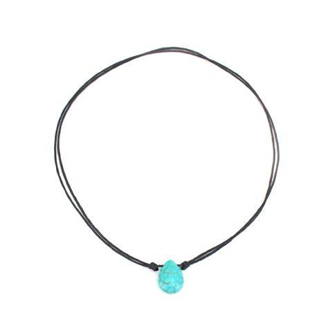 Teardrop Turquoise Choker Necklace For Women Dainty Layered Etsy