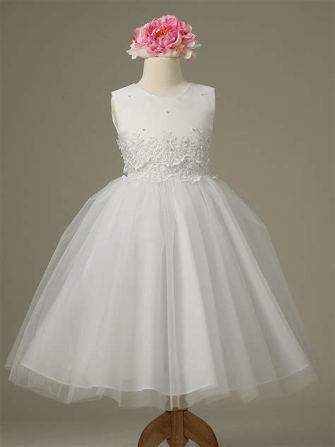 White Cinderella Tulle Flower Girl Dress