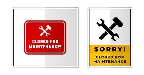 Premium Vector Closed For Maintenance Sign Label Symbol Icon Vector