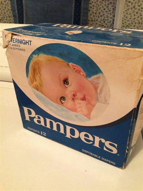 Vintage Pampers Diapers Box 1980s Plastic Backed Ph