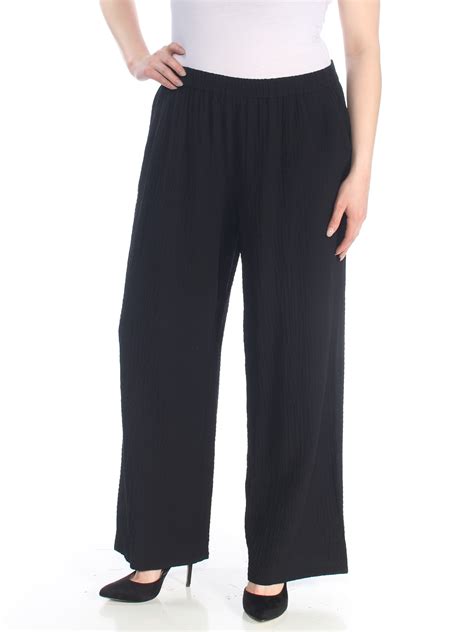 Jm Collection Jm Collection Womens Black Pull On Wide Leg Wear To