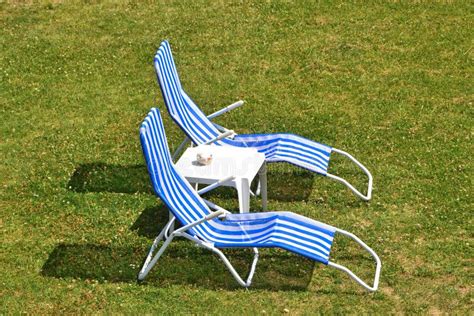 Two Beach Chairs Stock Photo Image Of Meadow Deck Retirement 32493810