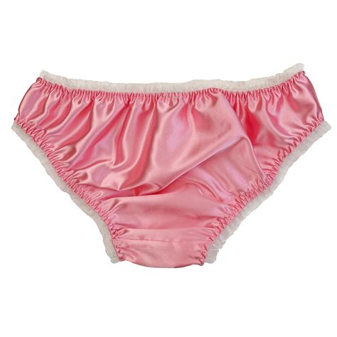 SATIN SISSY RUFFLED Frilly Panties Bikini Knicker Underwear Briefs Size PicClick