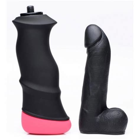 Lovebotz Mega Pounder Hand Held Thrusting Silicone Dildo Black Sex Toys At Adult Empire