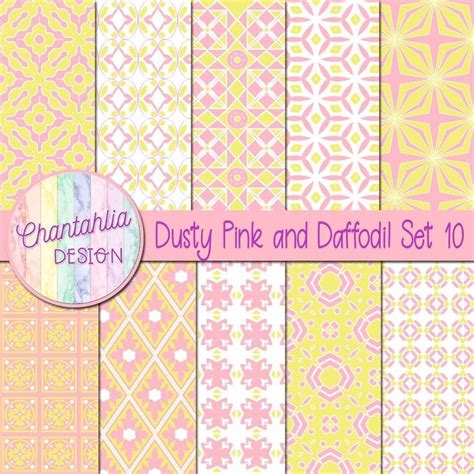 Free Digital Papers In Dusty Pink And Daffodil 12 X 12in 300 Dpi