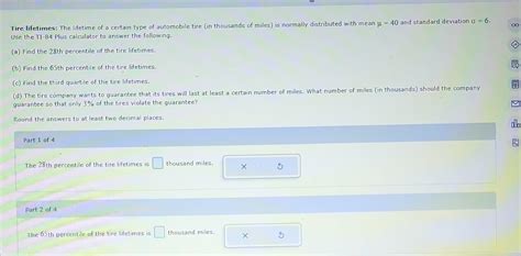 Solved Tire lifetimes: The lifetime of a certain type of | Chegg.com