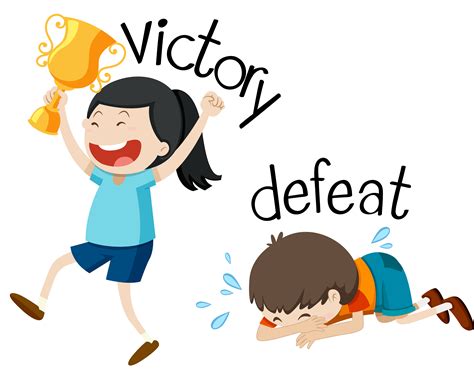 Opposite Wordcard For Victory And Defeat 448122 Vector Art At Vecteezy