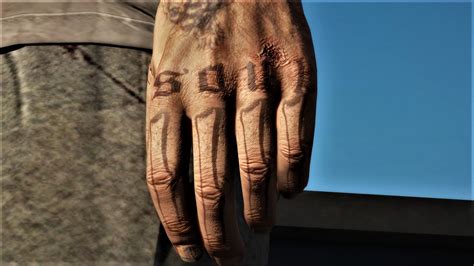 Improved Trevor W Face And Hand Tattoos Gta5