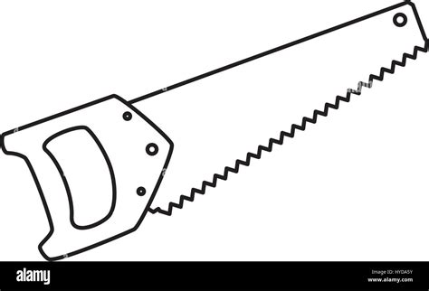 Serrucho de herramienta de carpintería icono vectorial ilustración diseño gráfico Imagen Vector