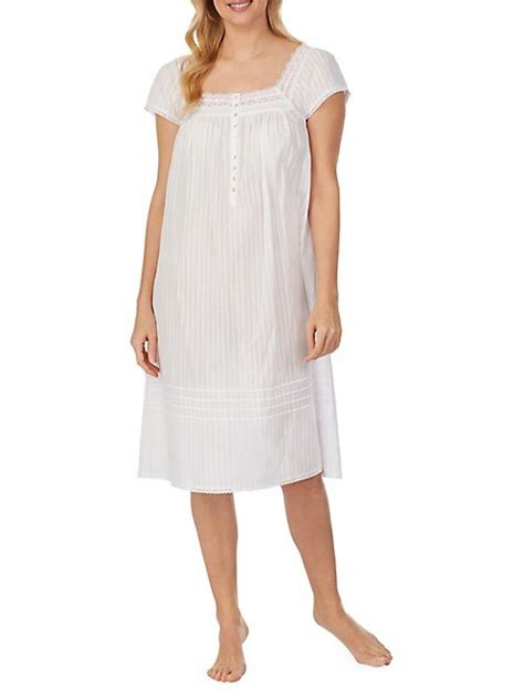 Eileen West Cotton Dobby Waltz Cap Sleeve Nightgown Thebay