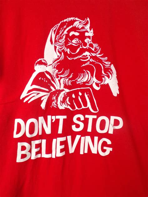 90s Dont Stop Believing Santa Tshirt Mens Medium Christmas Etsy Uk