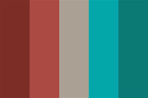 Contrast Red And Teal Color Palette