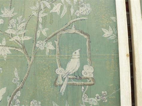 Large 30s French Chinoiserie Hand Painted Framed Wallpaper Panel At 1stdibs