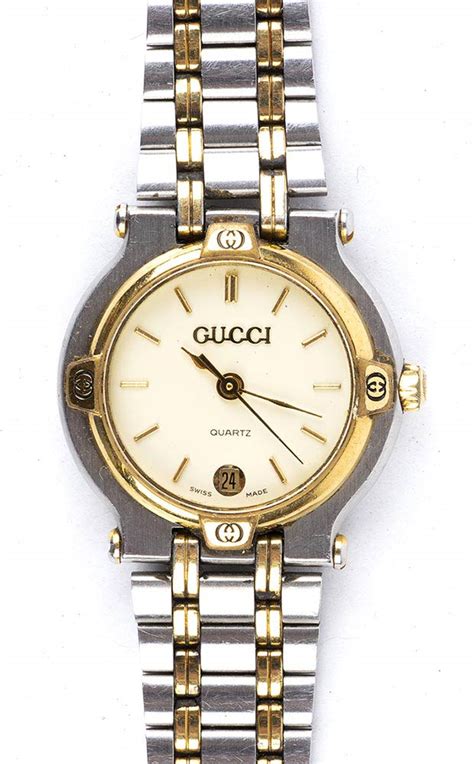 Gucci Watch 90s 9000m Ivory Dial Stainless Bertolami Fine Art