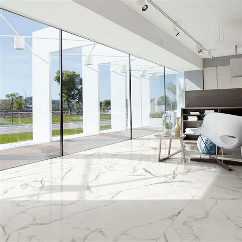 Thin Calacatta Carrara White Marble Gloss Tile Realgres