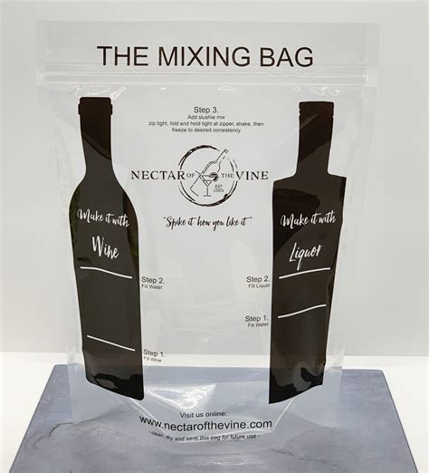Reusable Mixing Bag With Printed Directions Nectar Of The Vine