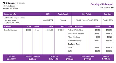 Employee Pay Stub Template Ms Excel Templates