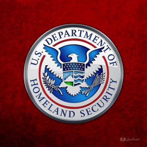 Department Of Homeland Security Dhs Emblem 3d On Red Velvet By