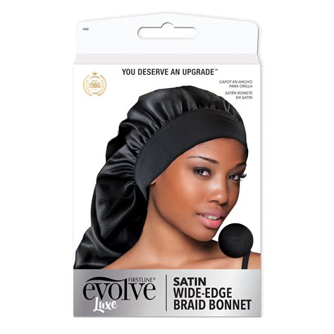 Evolve Satin Wide Edge Braid Bonnet Black