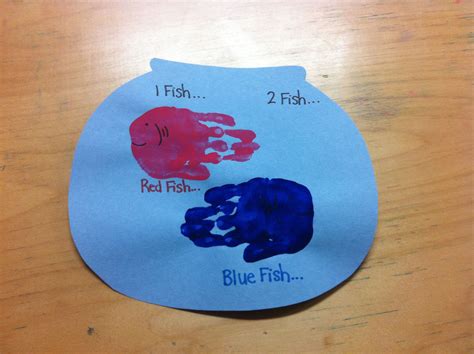 Handprint Craft One Fish Two Fish Red Fish Blue Fish Dr Seuss Week