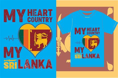 My Heart My Country My Sri Lanka Sri Lanka Flag Vector Design