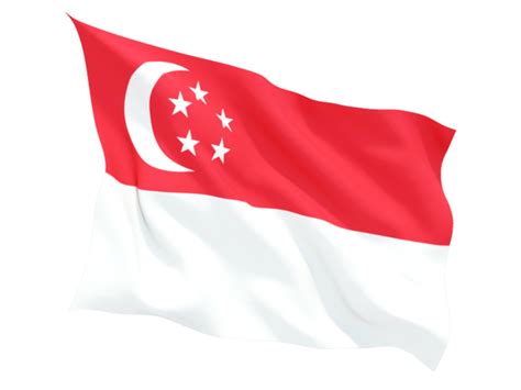 Fluttering Flag Illustration Of Flag Of Singapore