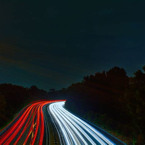 Road Long Exposure Turn Night Lights Hd Phone Wallpaper Peakpx