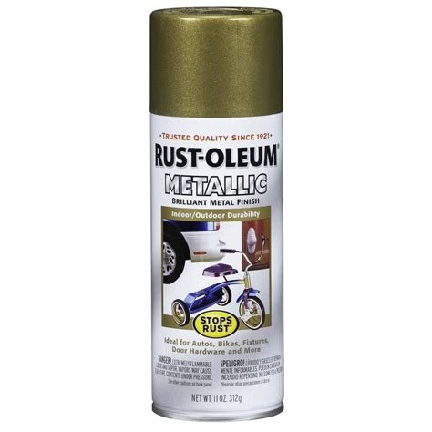 Rust Oleum Stops Rust Burnished Brass Metallic Spray Paint Actual Net