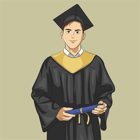 Premium Vector Happy Graduate Student Vector Illustration