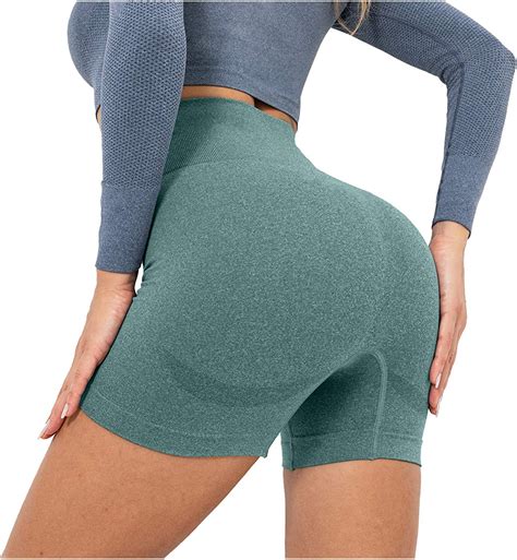 Thatso High Waisted Yoga Shorts For Women Seamless Butt Lifting Workout Athletic Shorts Scrunch