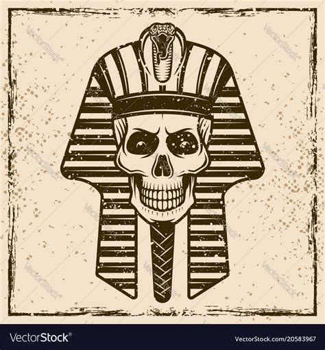 Egyptian Pharaoh Skull Head Royalty Free Vector Image