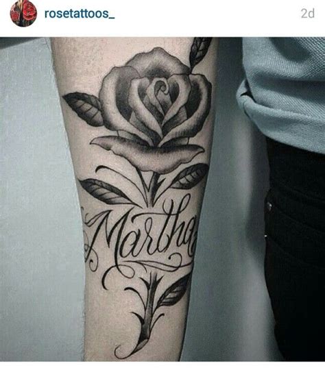 Black is used in roses and also in. Rose and name tattoo | Rose tattoo with name, Mom tattoos ...