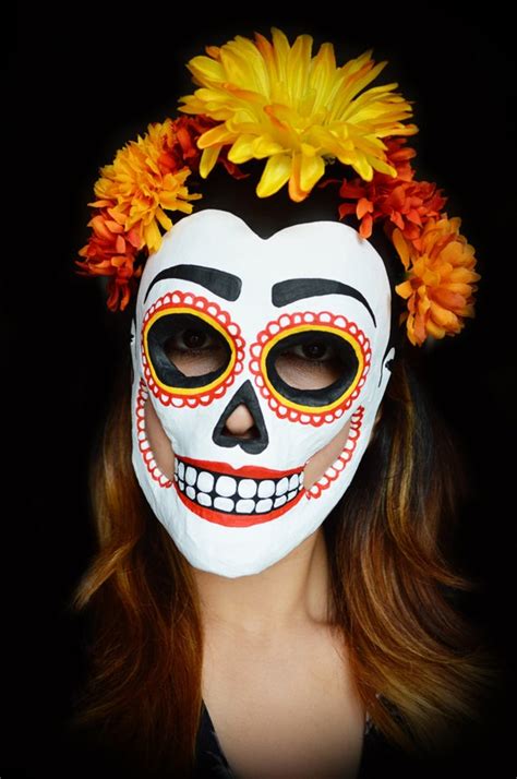 Items Similar To Day Of The Dead Paper Mache Sugar Skull Mask On Etsy