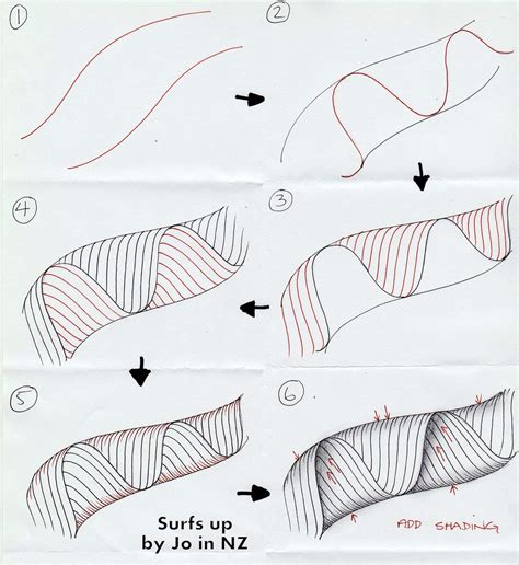 I suggest you try drawing a zentangle.… basic zentangle patterns step by step. step outs - Surfs up | not sure what the tangle is called (s… | Flickr