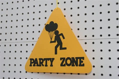 Items Similar To Construction Party Zone Sign In Yellow And Black