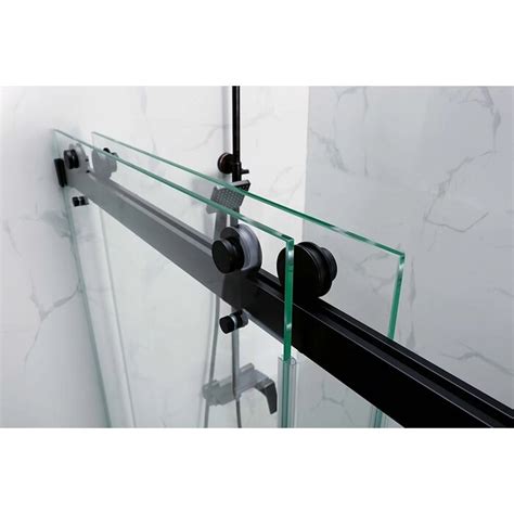 Hometo 61 65 W X 76 H Double Sliding Frameless Shower Door With