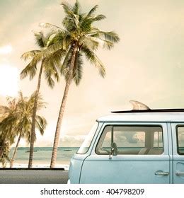 Vintage Car Parked On Tropical Beach Stock Photo Shutterstock