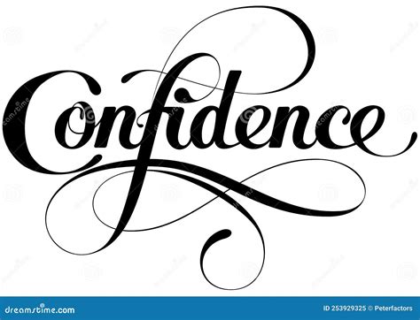 Confidence 2 Custom Calligraphy Text Stock Vector Illustration Of