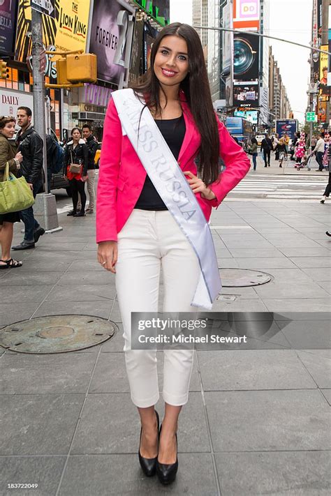 Miss Universe Russia 2013 Elmira Abdrazakova Visits Times Square In