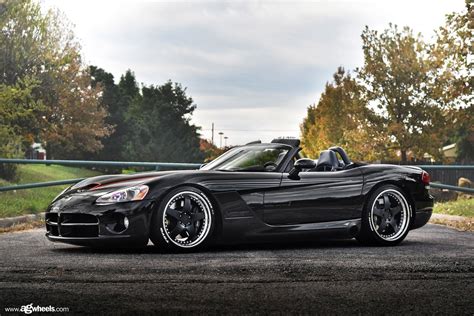A Touch Of Style On Black Convertible Dodge Vipers Face —